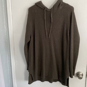 Knit sweater with hood